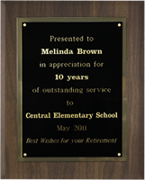 Retirement or Appreciation Individual Plaque