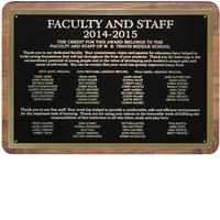 Faculty & Staff Add-On Plaque